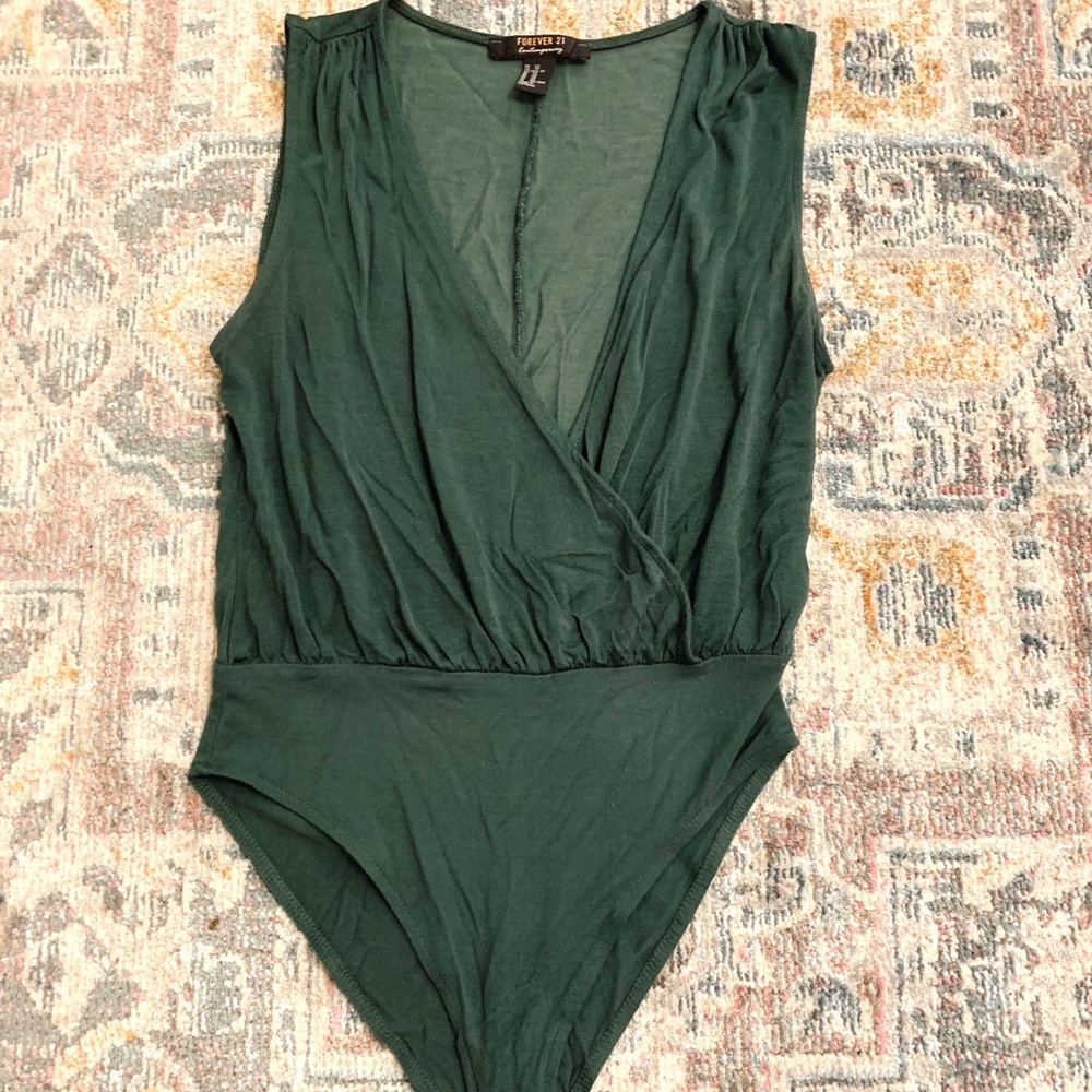 FOREVER 21 dark green bodysuit!